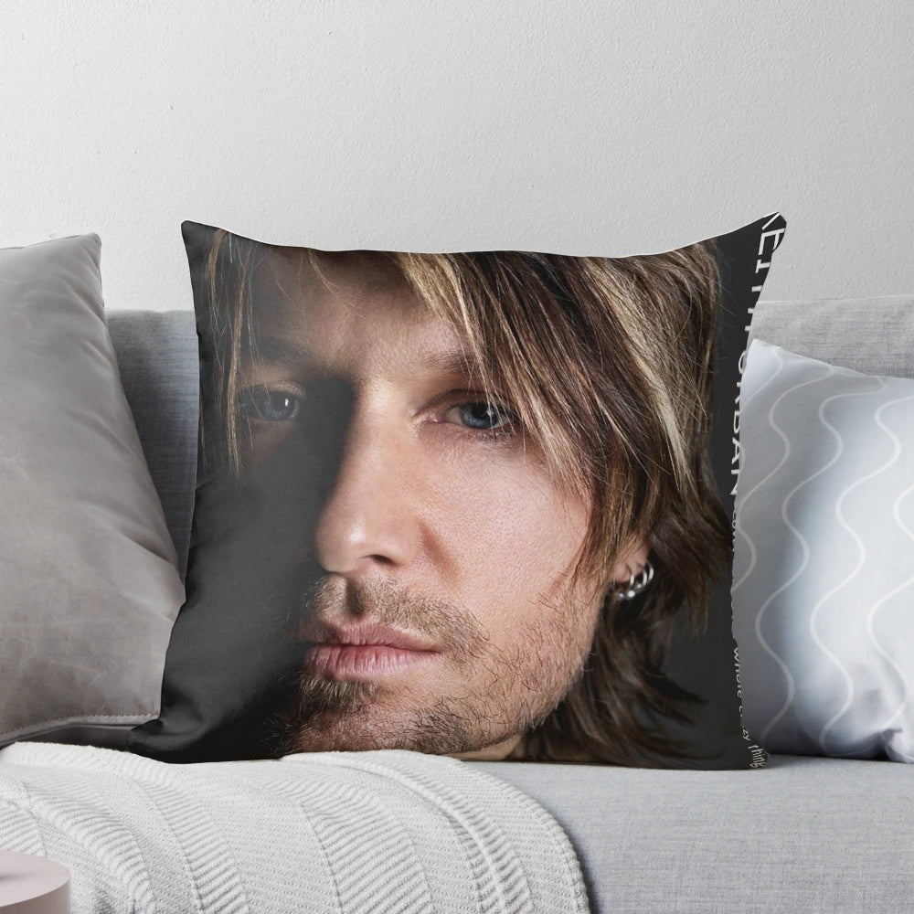 Decorative pillow featuring country music singer Keith Urban's song lyrics