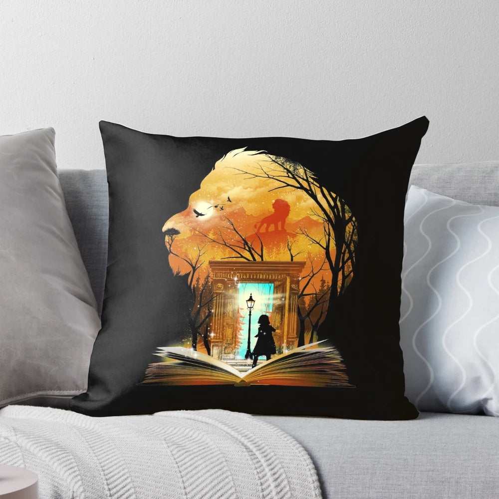 Courage Dear Heart Pillow with Aslan the Lion from The Chronicles of Narnia
