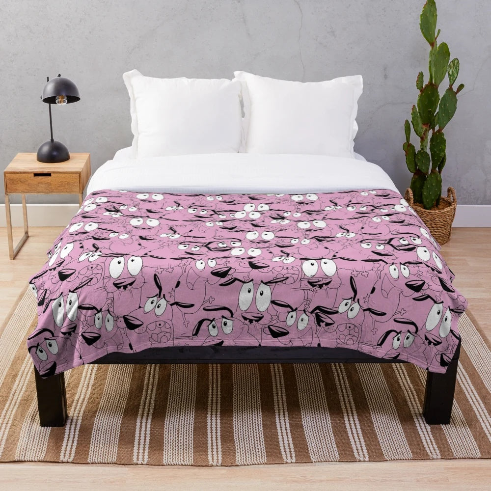 Courage the Cowardly Dog inspired plush blanket