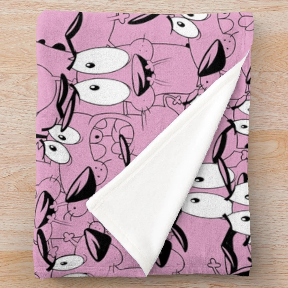 Courage the Cowardly Dog inspired plush blanket