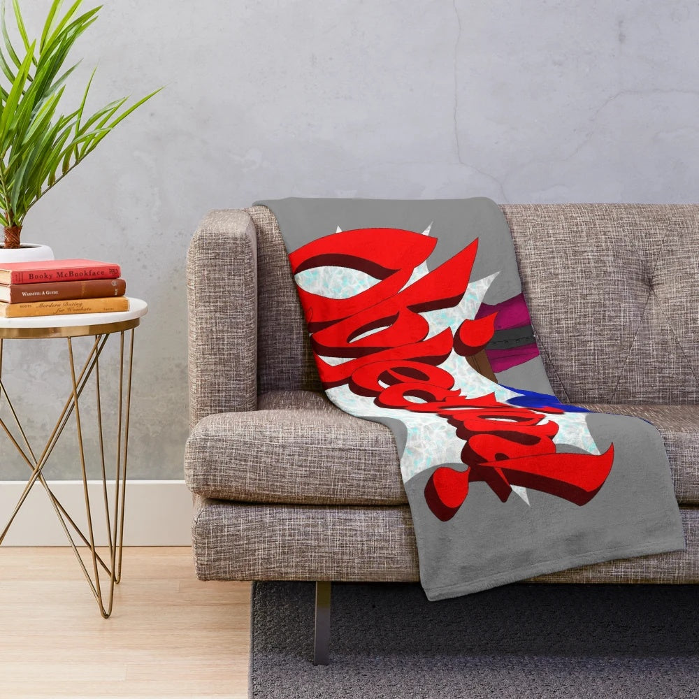 Phoenix Wright and Miles Edgeworth characters on a plush blanket