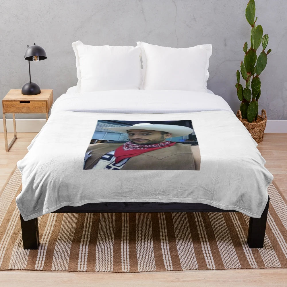 Cowboy Manu-Inspired Plush Blanket for Sports Fans