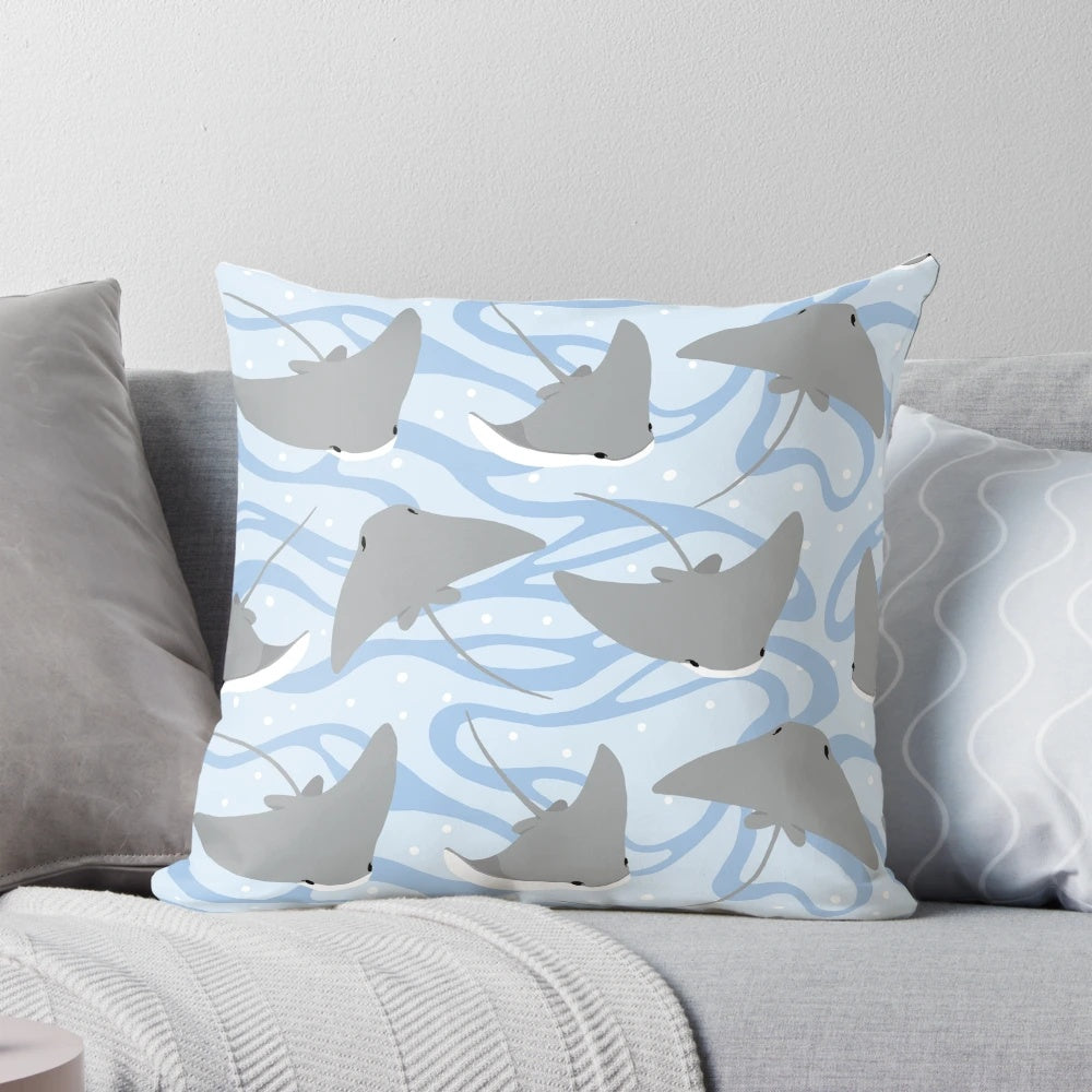 Colorful stickers featuring a cownose ray and stingray, perfect for ocean and marine life enthusiasts.