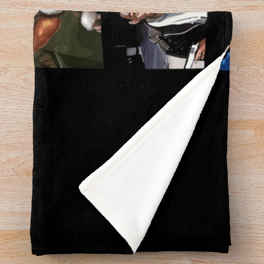Plush blanket featuring classic 1980s movie scenes