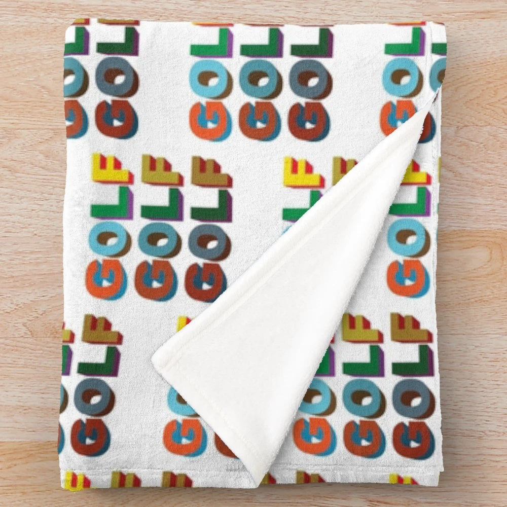 Plush 3D golf-themed blanket with soft and warm fabric