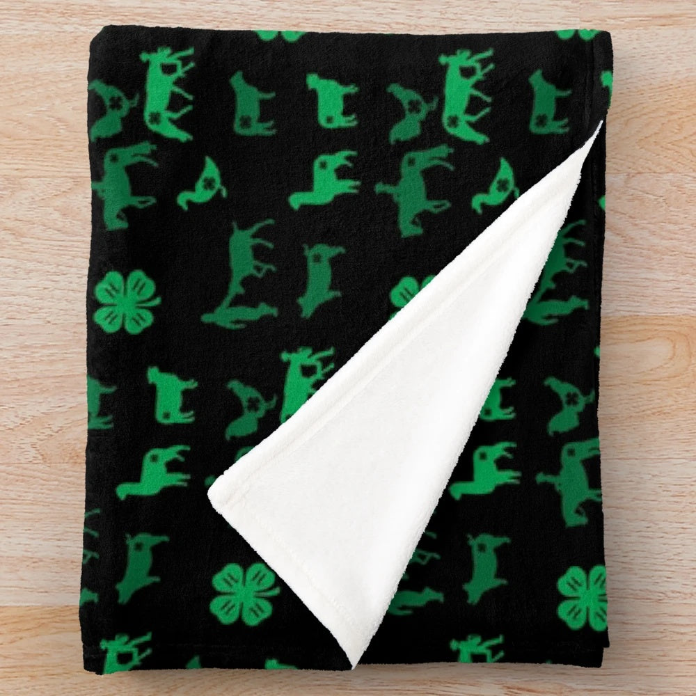 Soft plush blanket featuring 4H livestock and farm animals