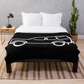 4x4 off-road inspired white plush blanket