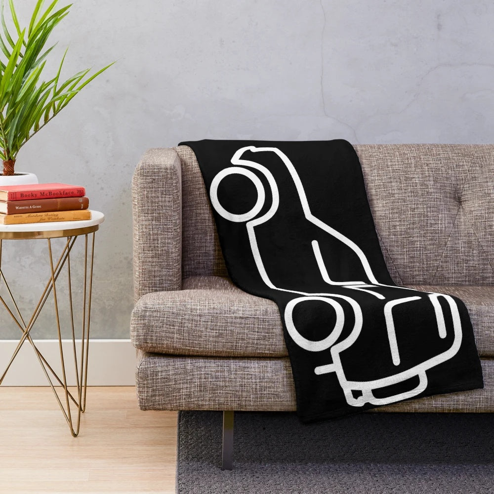 4x4 off-road inspired white plush blanket