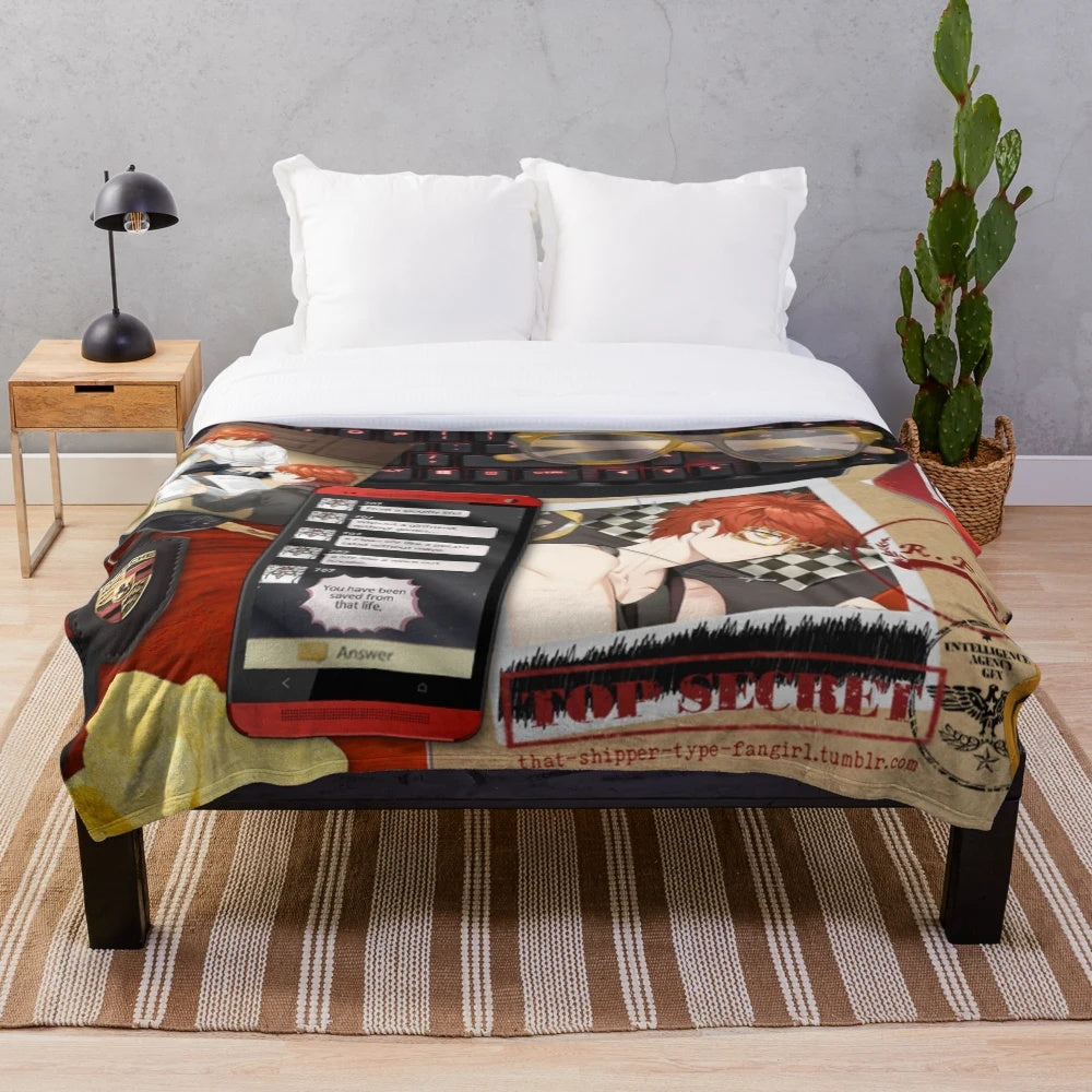 707 plush blanket from Mystic Messenger otome game
