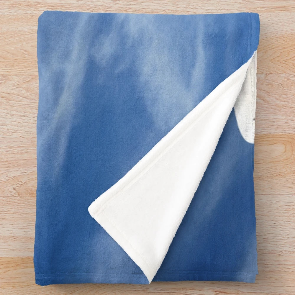 United Airlines 747 plush blanket with airplane and travel-inspired design