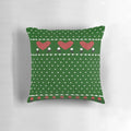 80s-inspired Christmas sweater pillow with a red glitter heart design, perfect for fans of the movie "Christmas Vacation