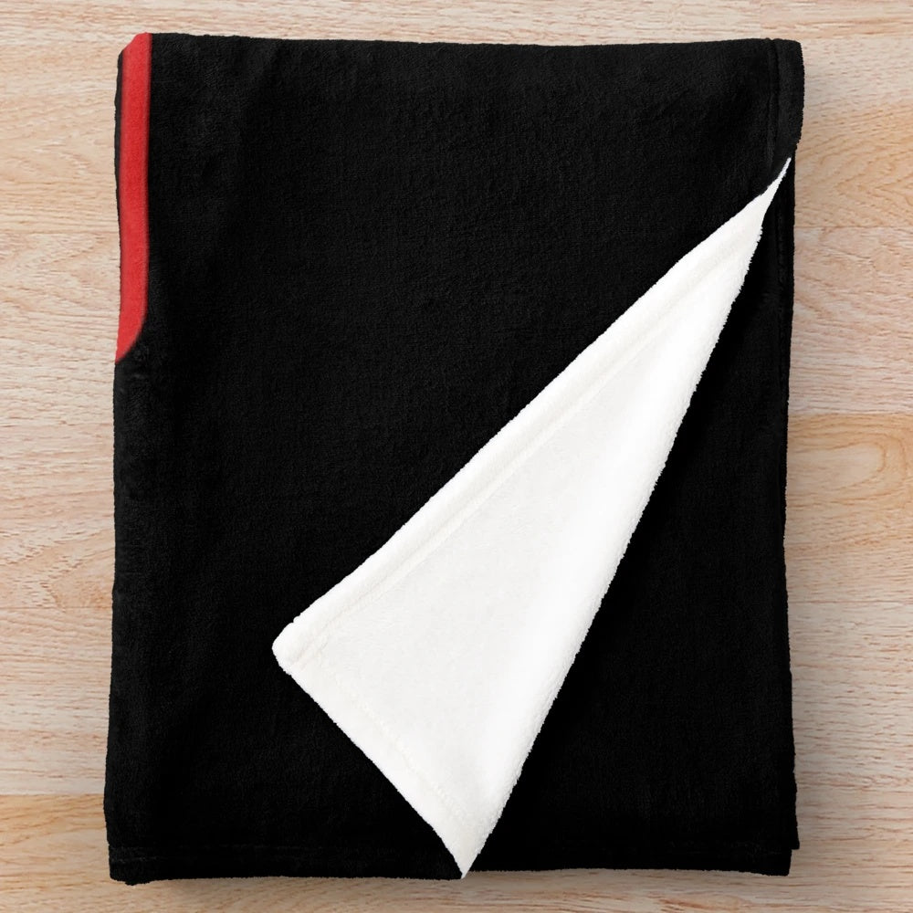 Cozy plush blanket with OCP inspired design for 80s movie lovers