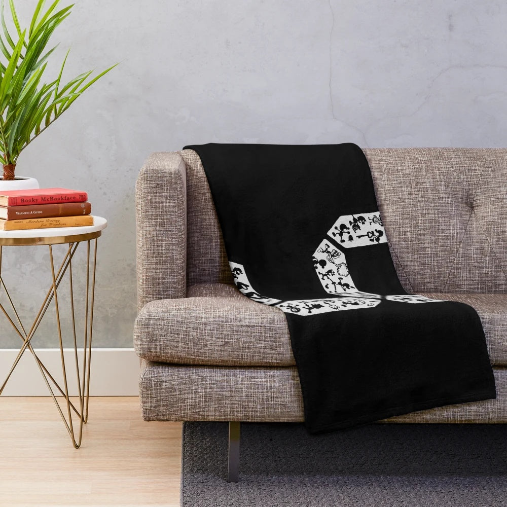 Plush blanket featuring Mr. Game & Watch's iconic 9 hammer from Super Smash Bros. Ultimate