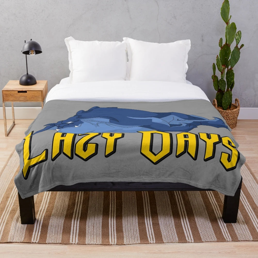 Soft and comfortable plush blanket with 90s cartoon-inspired design