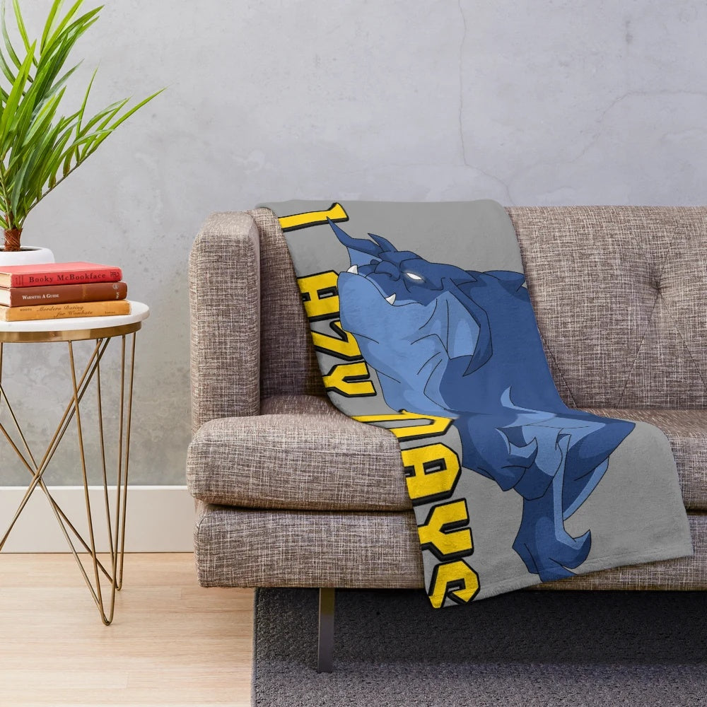 Soft and comfortable plush blanket with 90s cartoon-inspired design