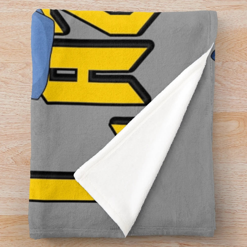 Soft and comfortable plush blanket with 90s cartoon-inspired design