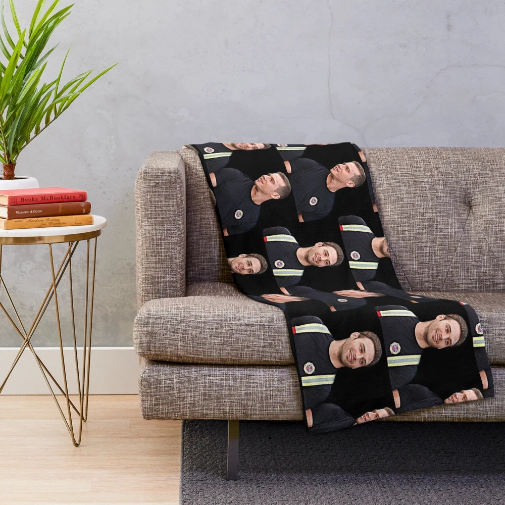 Soft and snuggly plush blanket featuring the characters Evan Buckley and Eddie Diaz from the TV show 911