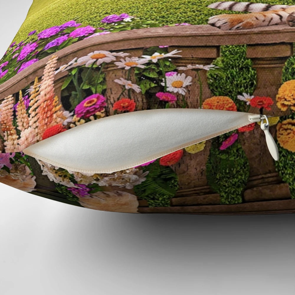 A Place Called Home" decorative pillow with animal print design
