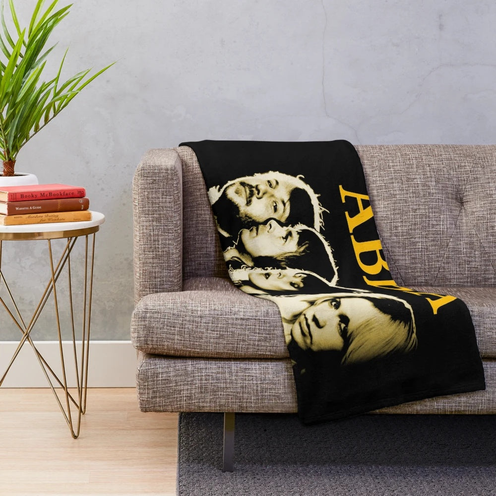 ABBA-inspired plush blanket with the band's iconic album art