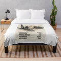 Plush blanket featuring abstract black and white art design inspired by painter Franz Kline