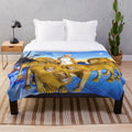 Plush blanket featuring abstract lion design