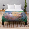 Soft and comfy abstract music patterned plush blanket