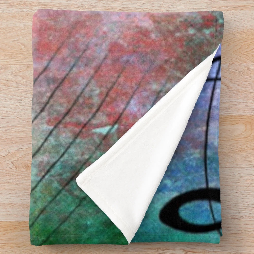 Soft and comfy abstract music patterned plush blanket