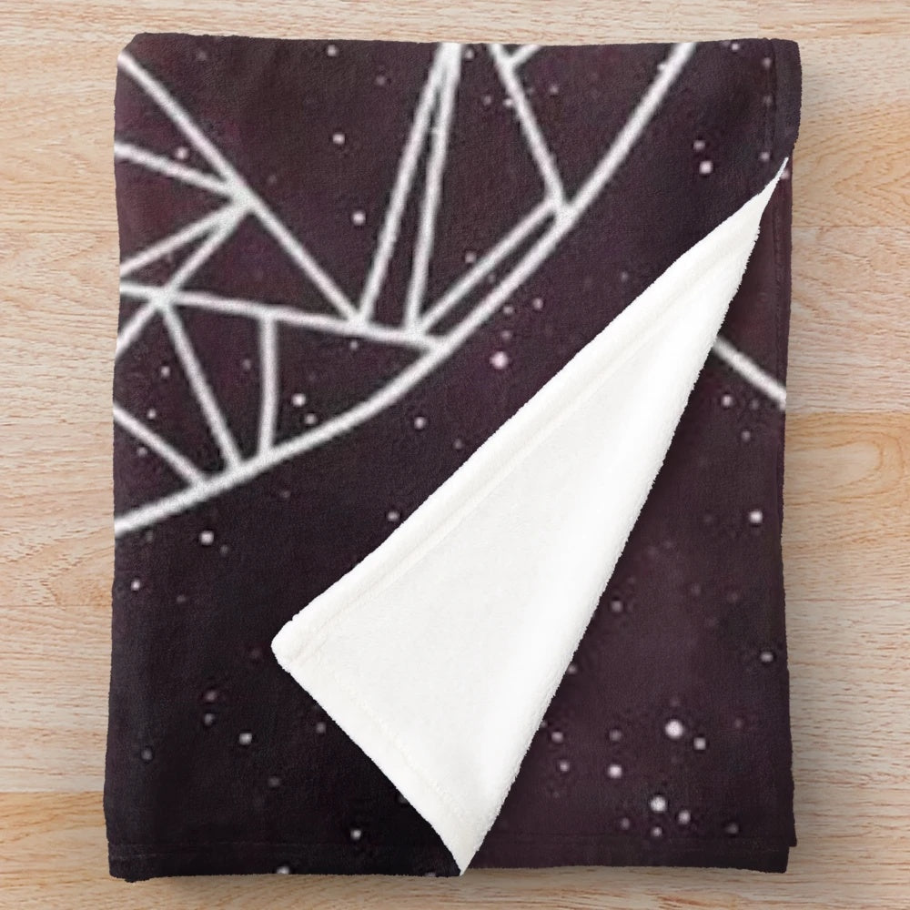 Acotar-inspired plush blanket featuring mountains and stars design