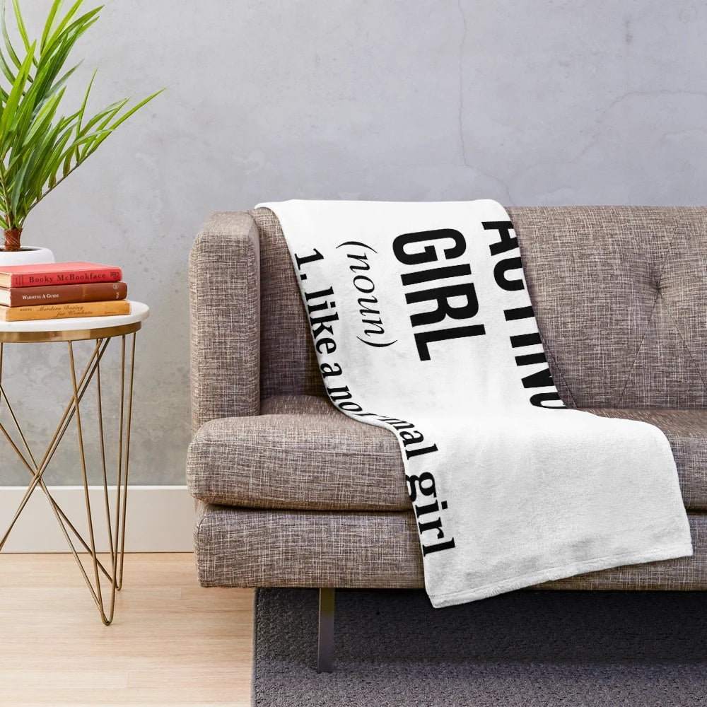 Acting Girl Plush Blanket for Theater and Drama Enthusiasts