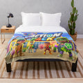 Action pack cartoon character plush blanket