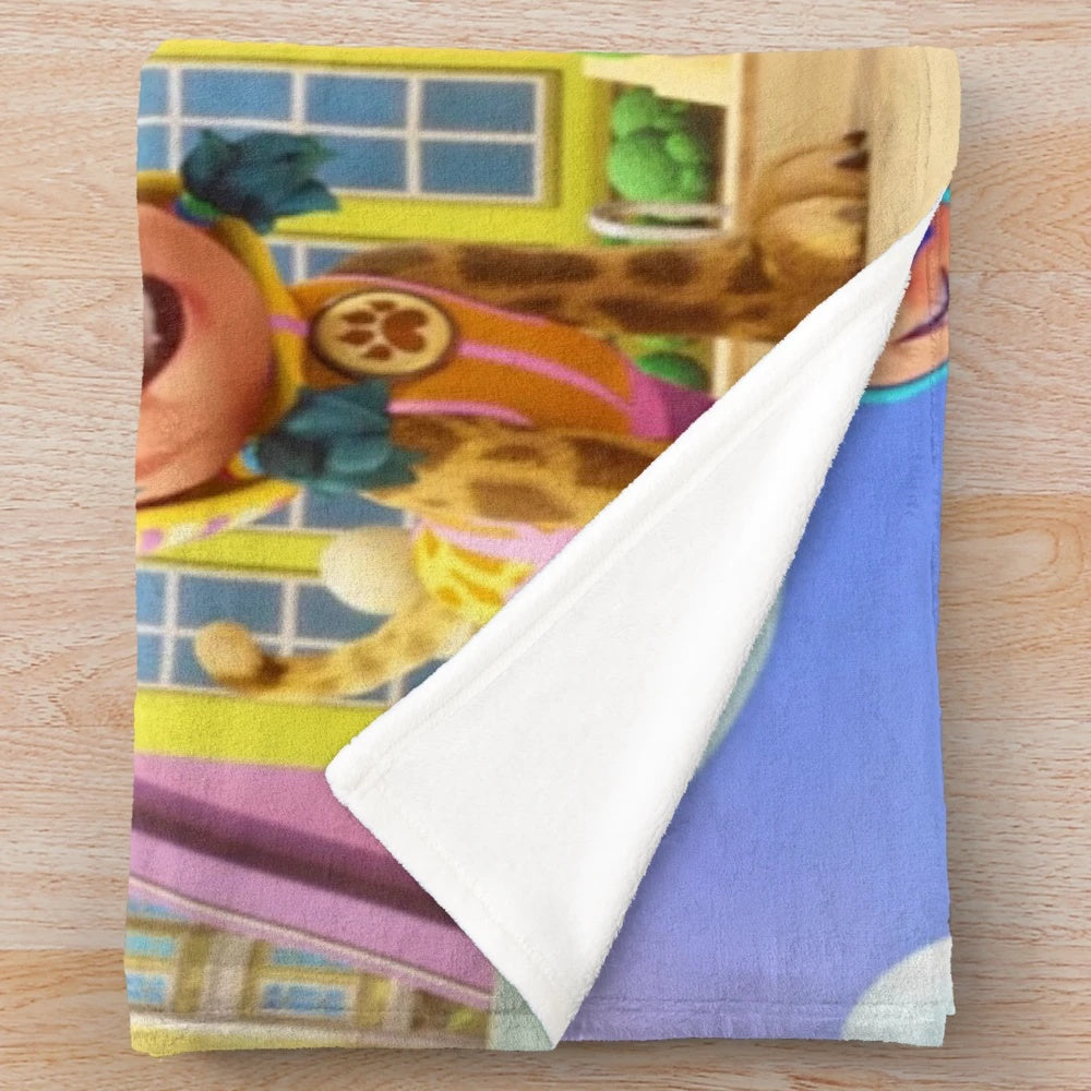 Action pack cartoon character plush blanket