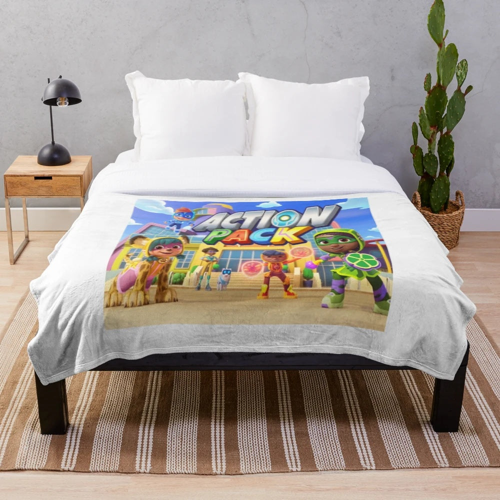 Action Pack Themed Plush Blanket