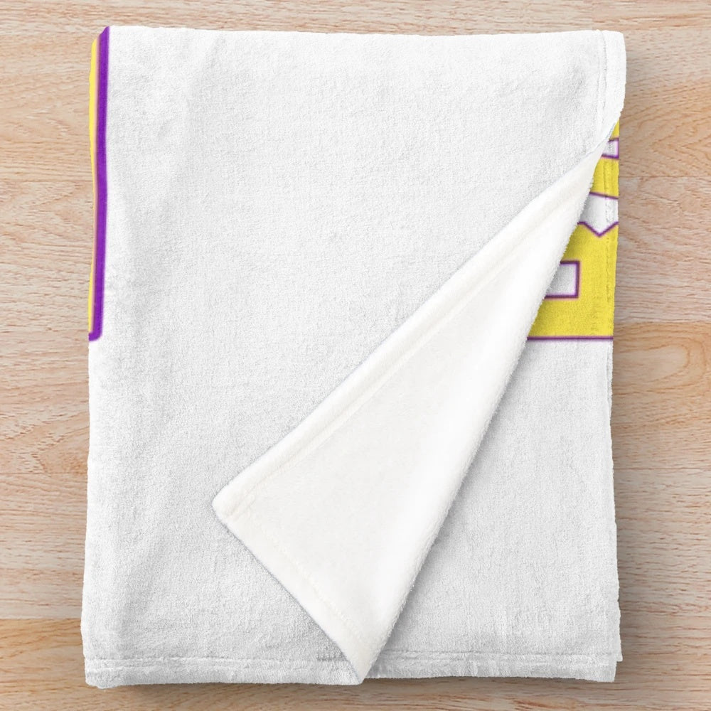 Plush blanket featuring the character Adam Banks from the 1990s Disney sports movie The Mighty Ducks