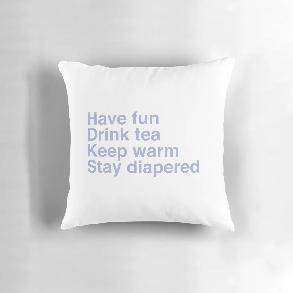 Soft blue text pillow for adult baby and diaper lover