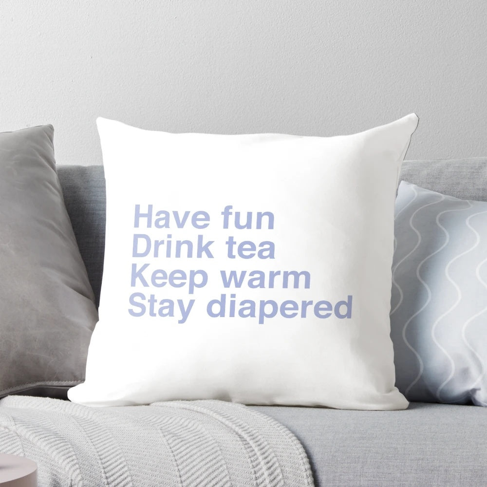 Soft blue text pillow for adult baby and diaper lover