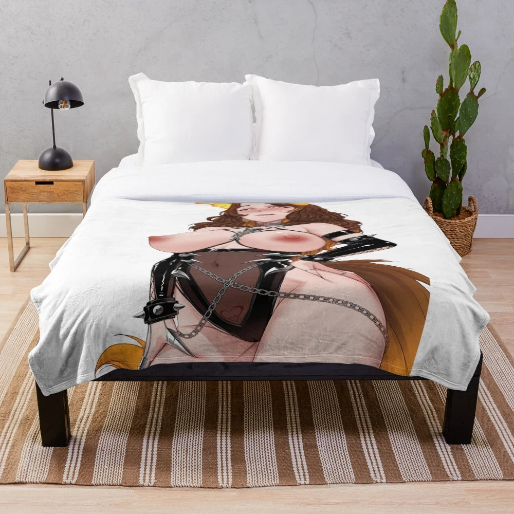 Soft, cuddly plush blanket featuring the popular vtuber Sinder