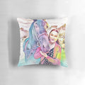 Soft, plush pillow featuring the characters Zoe and Raven from the Netflix series 'Free Rein'