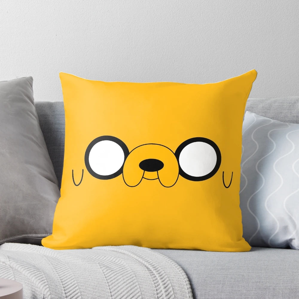 Soft and cuddly plush pillow inspired by the beloved character Jake the Dog from the Cartoon Network series Adventure Time.