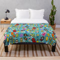 Adventure Time inspired plush blanket with soft, cozy fabric