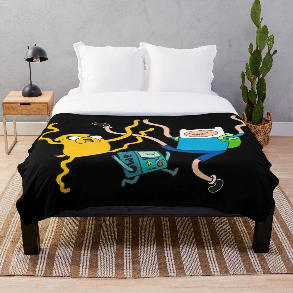 Soft and snuggly plush blanket featuring characters from the popular cartoon series Adventure Time