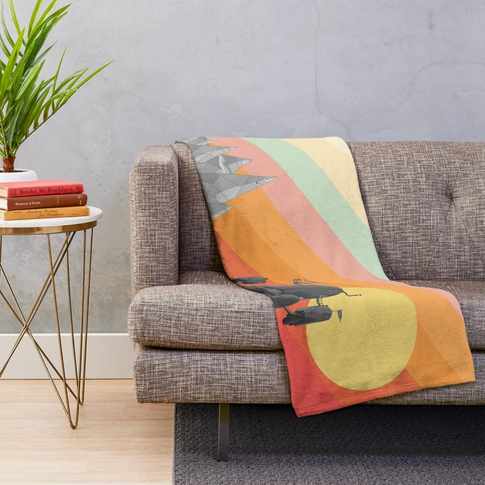 Soft and plush Adventure Time inspired blanket featuring characters Finn and Jake