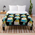 Adventure Time Inspired Plush Blanket with Finn, Jake, and BMO