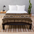 African animals elephant plush blanket with brown and tan patterns