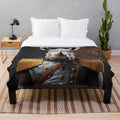 Plush blanket with African wildlife motifs