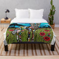 African wild dog plush blanket featuring stunning wildlife art