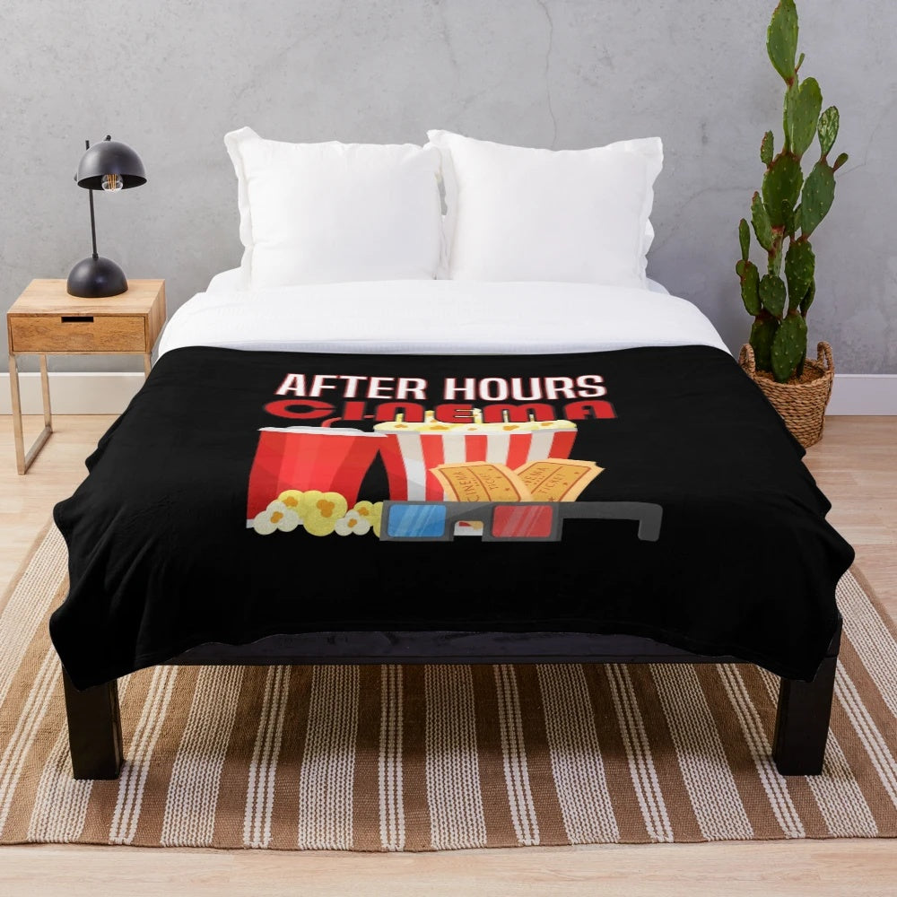 Soft and plush cinema-themed blanket