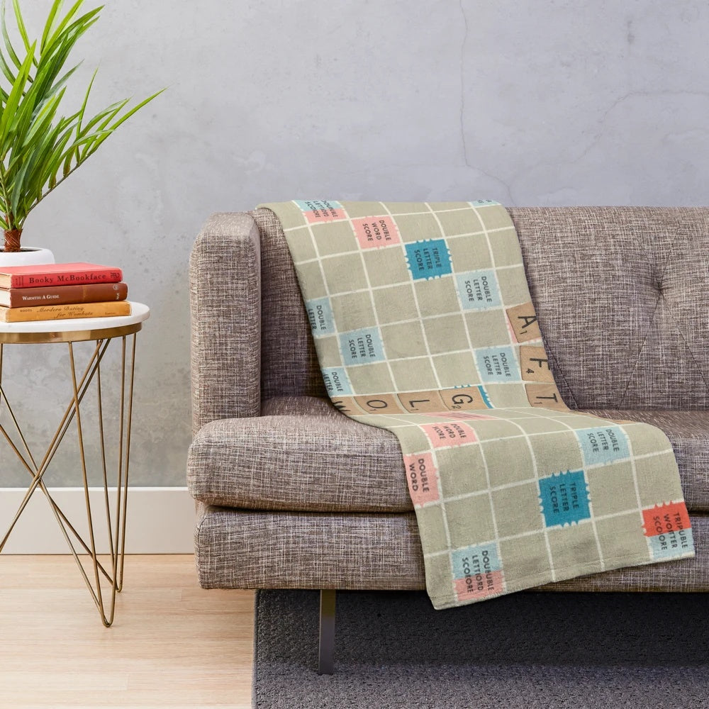 Afterglow scrabble plush blanket for cozy nights