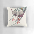 A soft, plush pillow featuring a cute, sleeping wombat in a watercolor painting design.