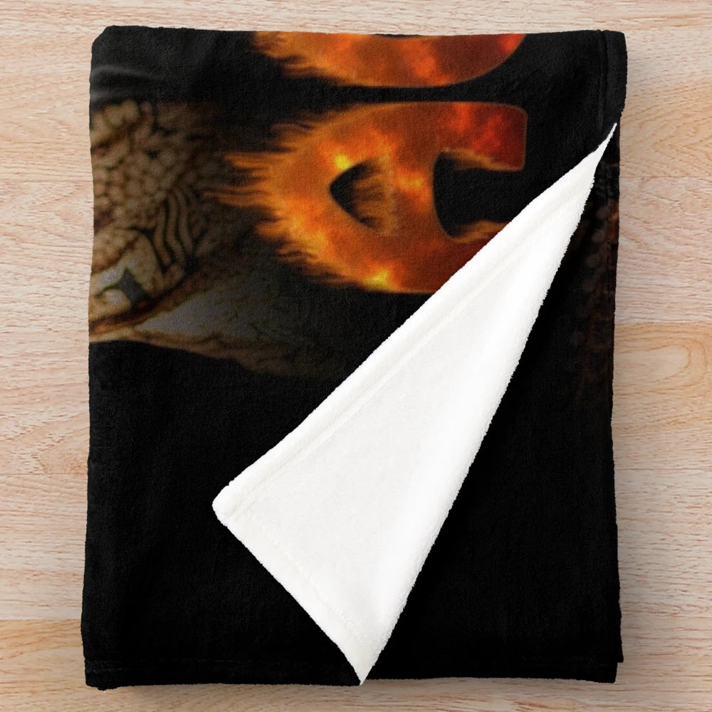 Agust D (Suga) inspired plush blanket featuring a flames design