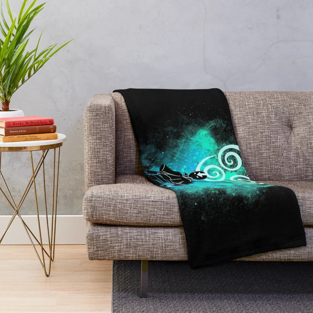Cozy air art plush blanket with avatar and anime inspired design